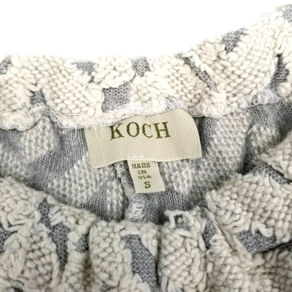 KOCH | Textured Knit Herringbone Shorts White Grey - Picture 4 of 12